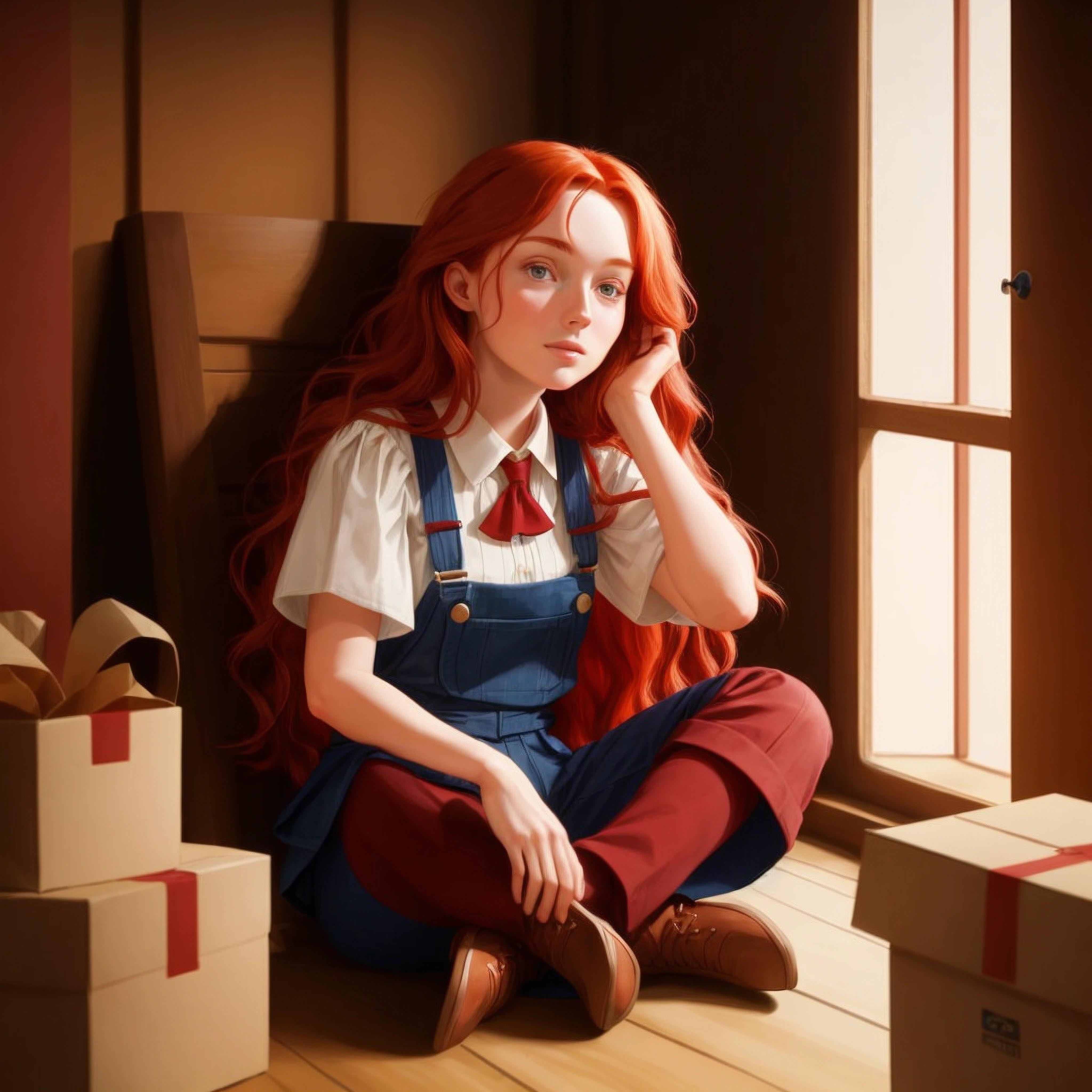 a girl in a box